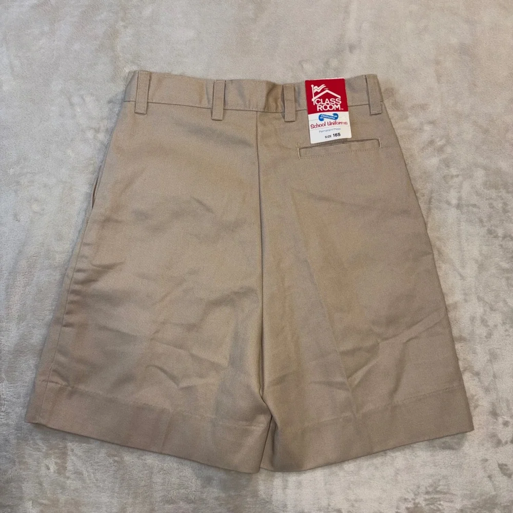 2 Pack Classroom School Uniforms Khaki Pleated Shorts Kids Size 16S 52152S Tan